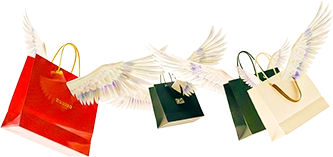 Shopping bags with wings
